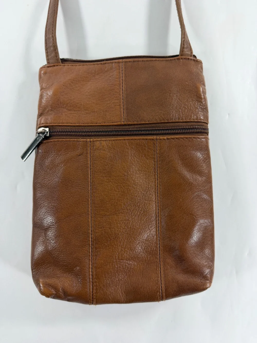 Y2K C-Bags Italian Leather Crossbody Bag Brown Organizer 2003